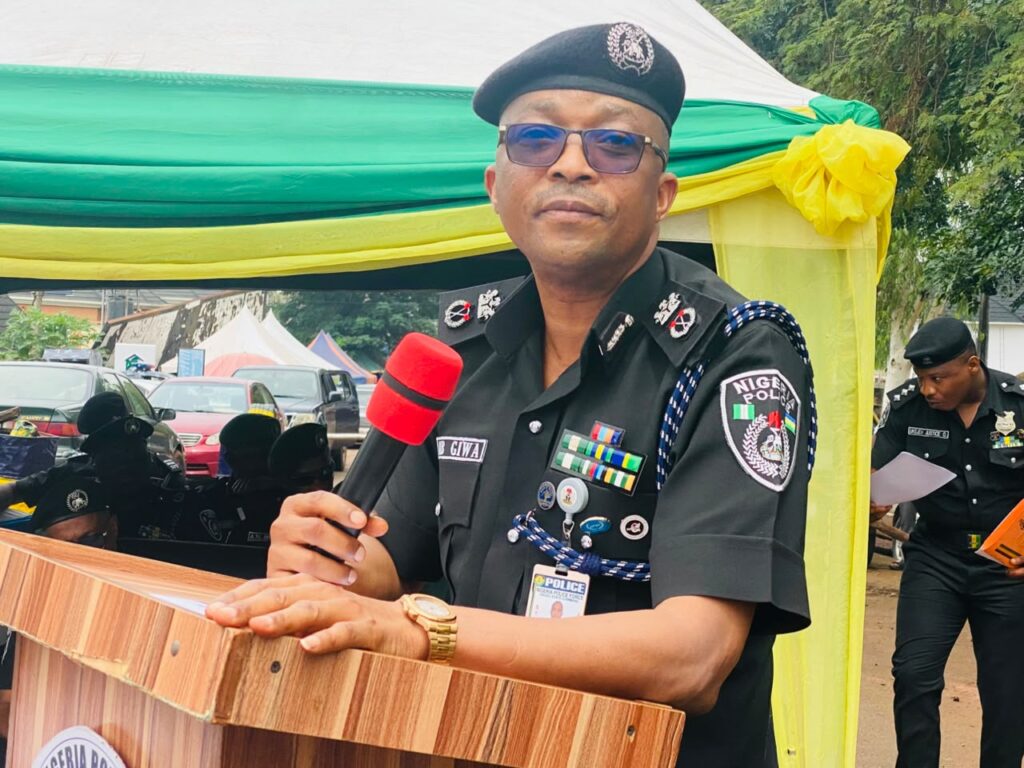 CP, Enugu State police command, Maman Bitrus Giwa, Delivering his Speech